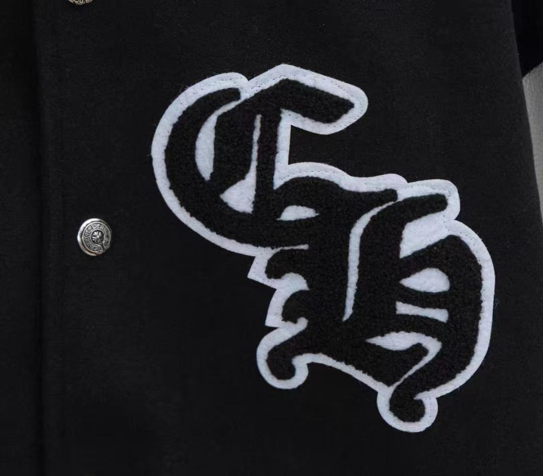 美品Chrome Hearts スタジャン 黒白刺繍