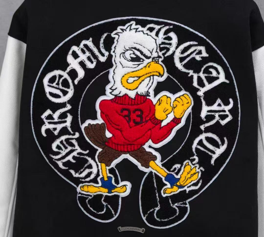 美品Chrome Hearts スタジャン 黒白刺繍