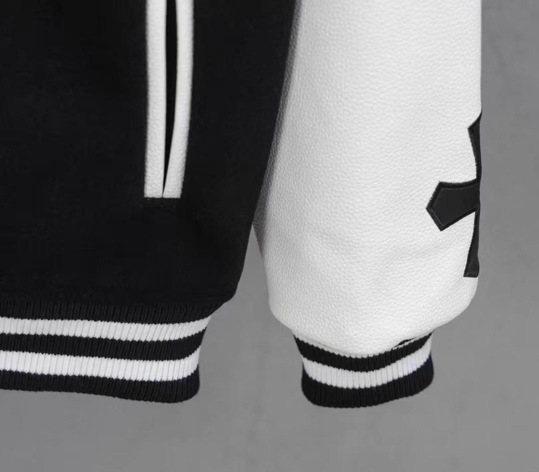 美品Chrome Hearts スタジャン 黒白刺繍