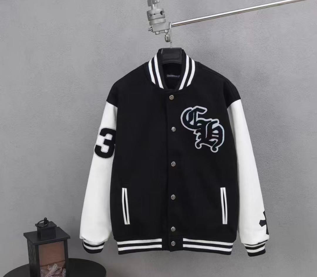 美品Chrome Hearts スタジャン 黒白刺繍