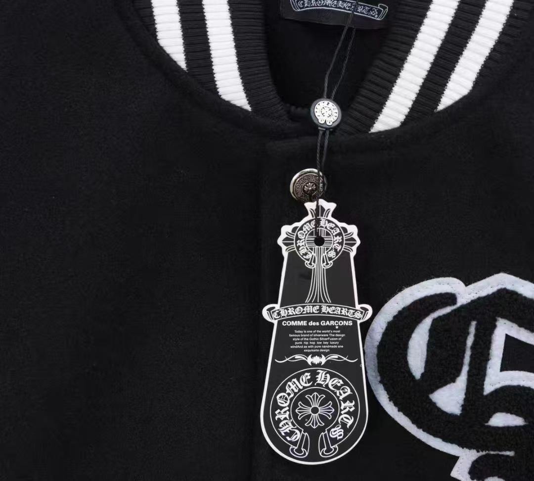 美品Chrome Hearts スタジャン 黒白刺繍