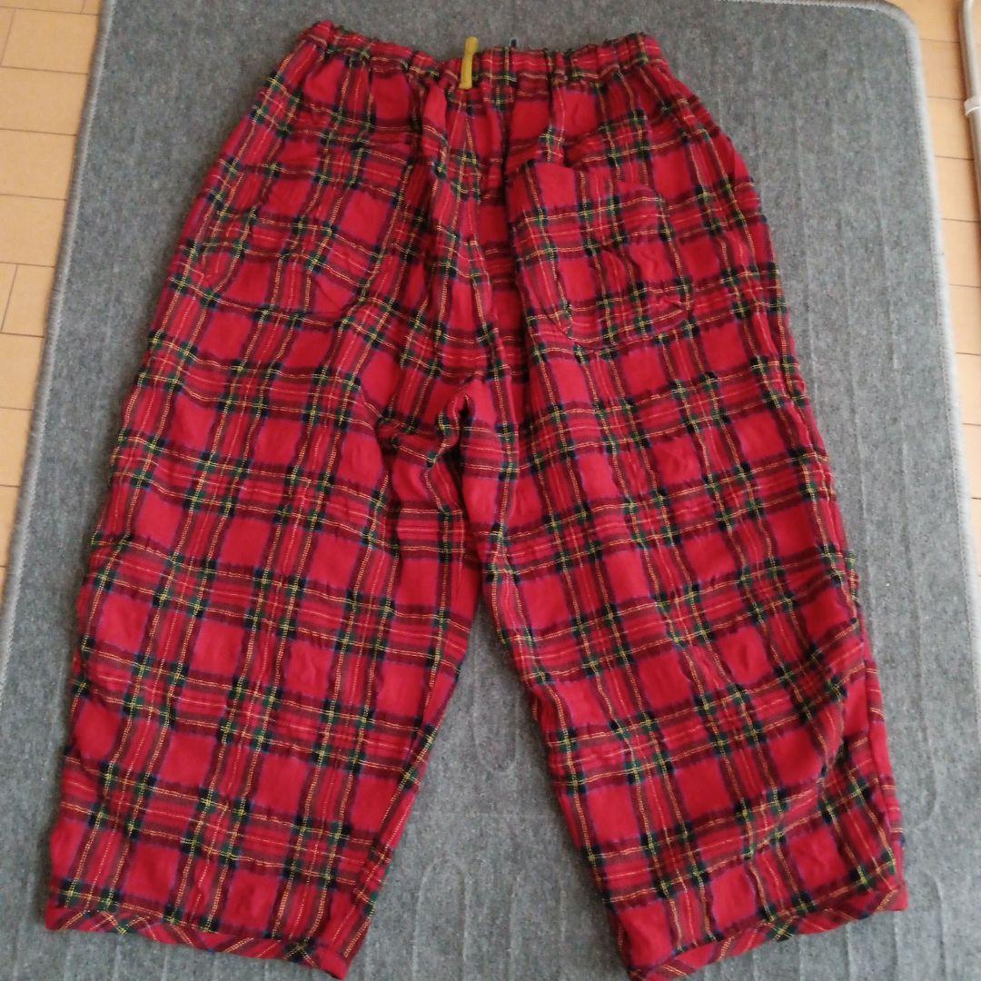快晴堂レッドチェック カジュアルパンツ
