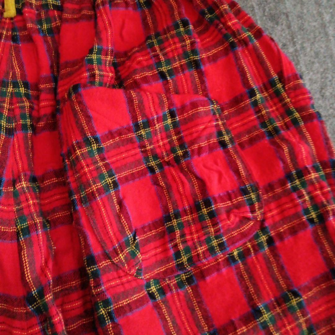 快晴堂レッドチェック カジュアルパンツ