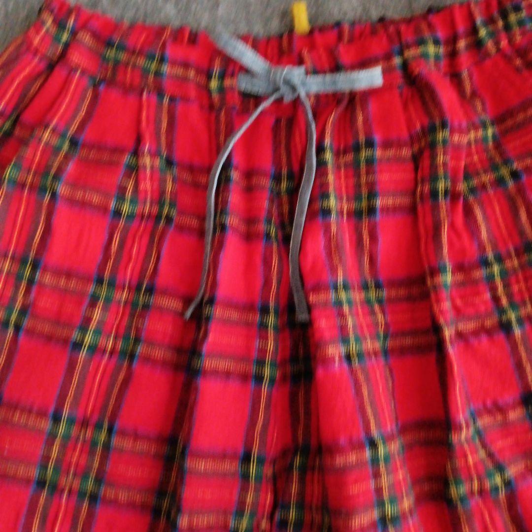 快晴堂レッドチェック カジュアルパンツ