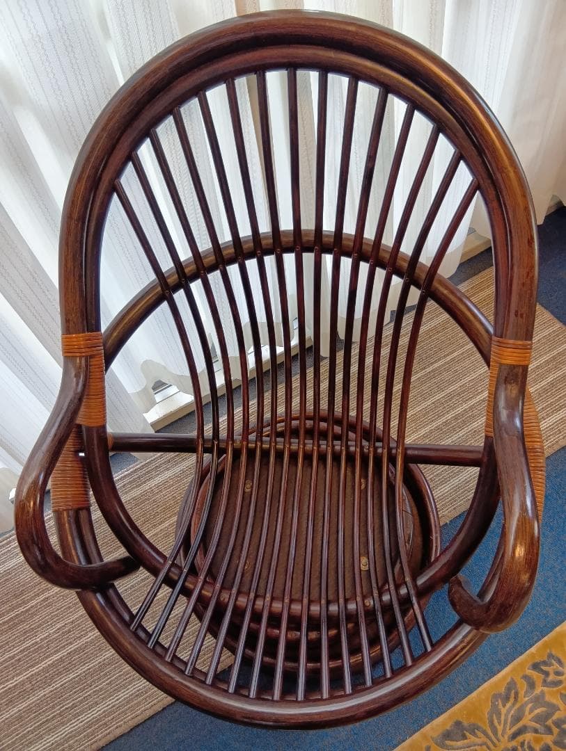 かんぺいです！ラタンチェア 360度 回転式 ロッキングチェア