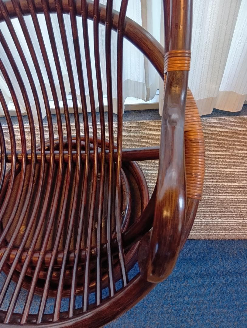 かんぺいです！ラタンチェア 360度 回転式 ロッキングチェア