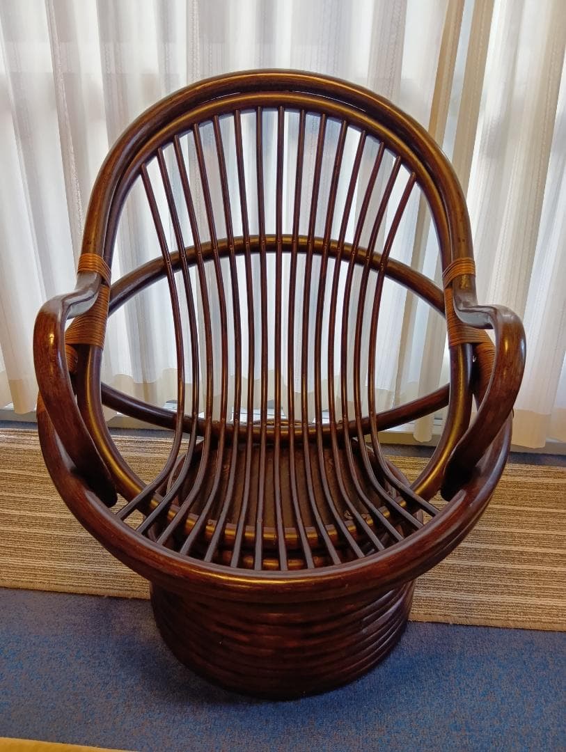 かんぺいです！ラタンチェア 360度 回転式 ロッキングチェア