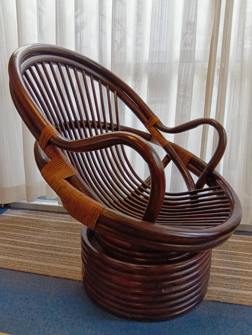 かんぺいです！ラタンチェア 360度 回転式 ロッキングチェア