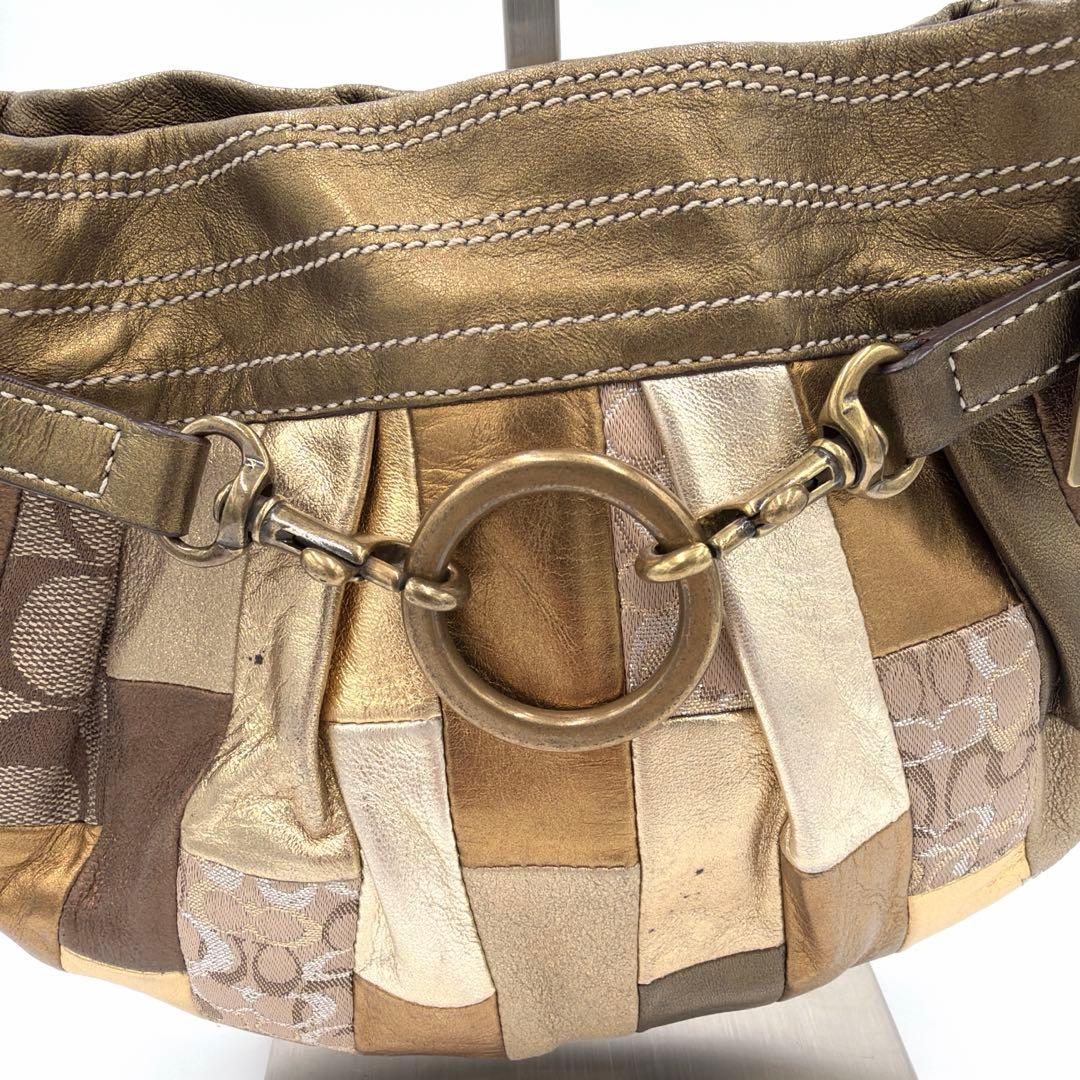 バッグ COACH signature patchwork shoulder bag