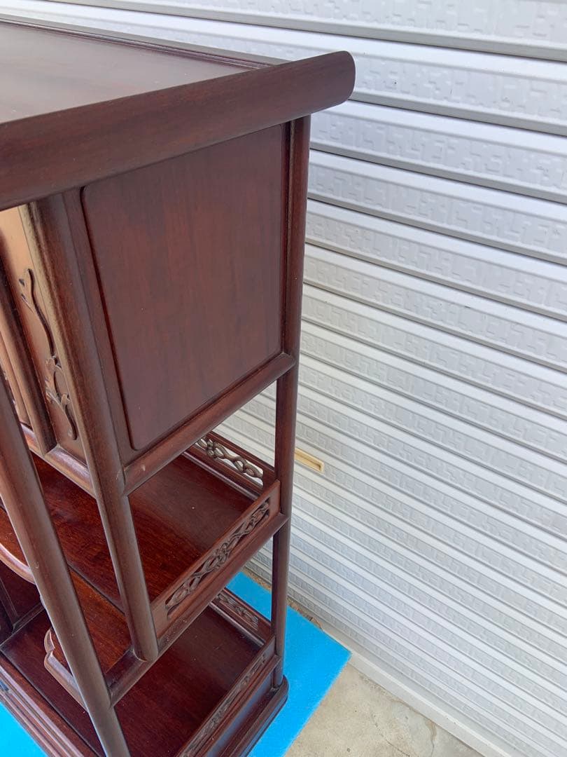 茶箪笥　アンティーク　唐木　年代物　飾り棚　中国家具　美術品　昭和レトロ