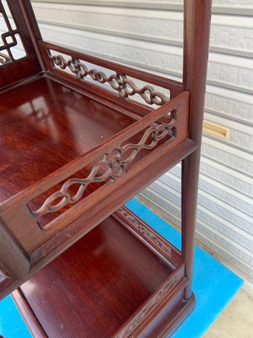 茶箪笥　アンティーク　唐木　年代物　飾り棚　中国家具　美術品　昭和レトロ