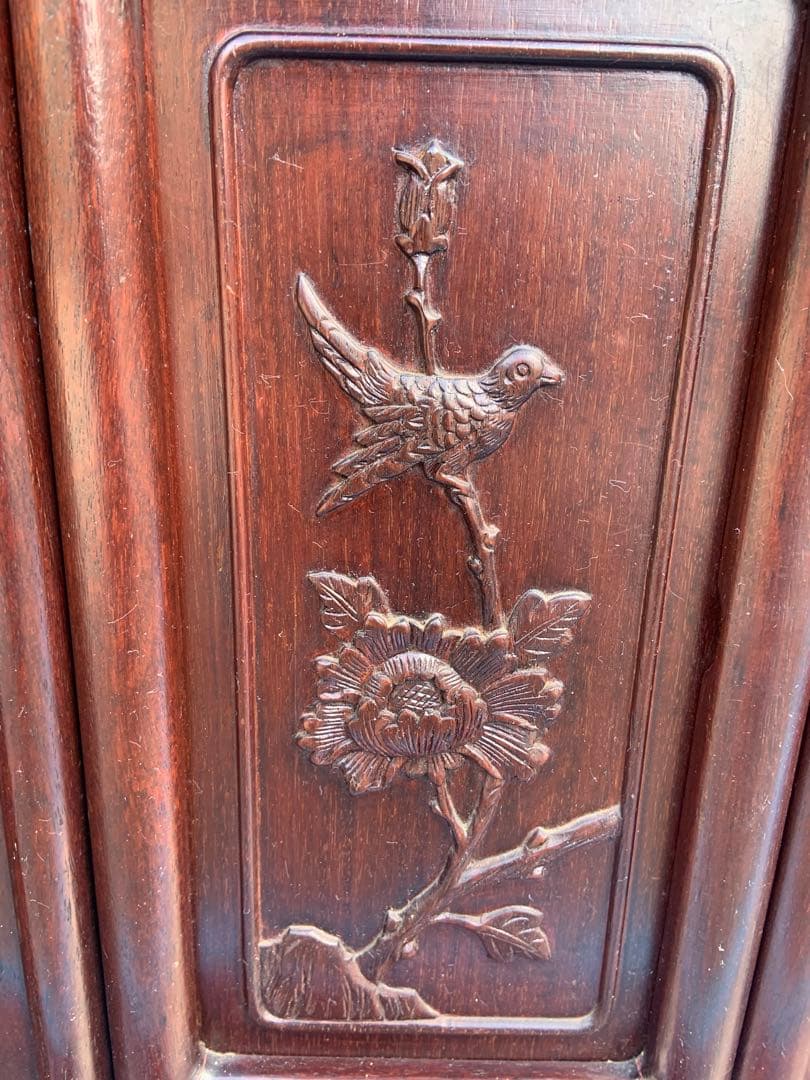 茶箪笥　アンティーク　唐木　年代物　飾り棚　中国家具　美術品　昭和レトロ