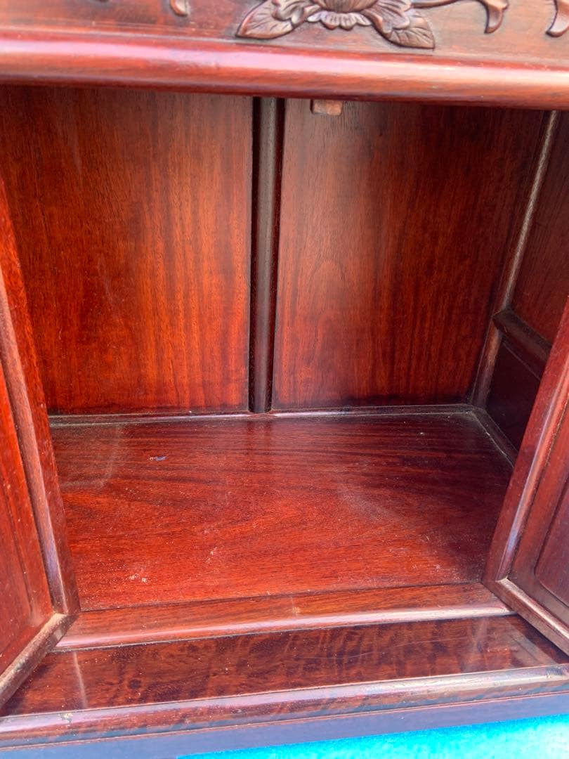 茶箪笥　アンティーク　唐木　年代物　飾り棚　中国家具　美術品　昭和レトロ