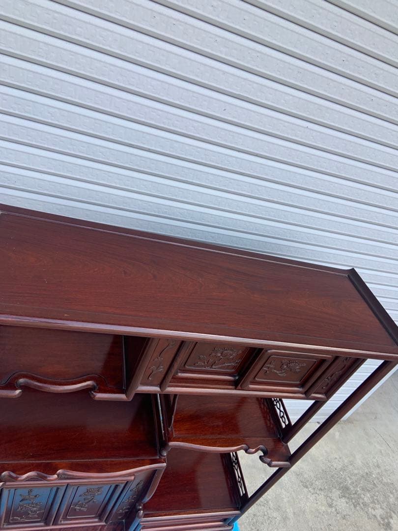 茶箪笥　アンティーク　唐木　年代物　飾り棚　中国家具　美術品　昭和レトロ