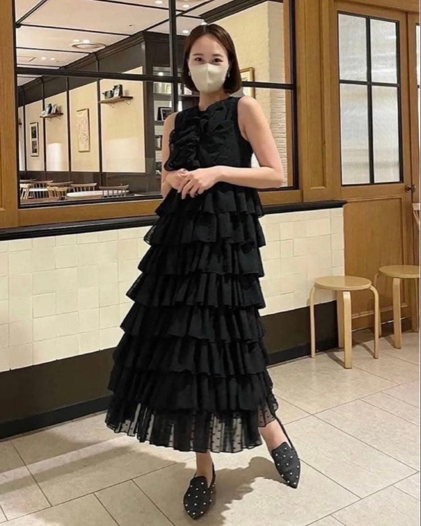 ワンピース Bibiy SARA RUFFLED MIDI DRESS