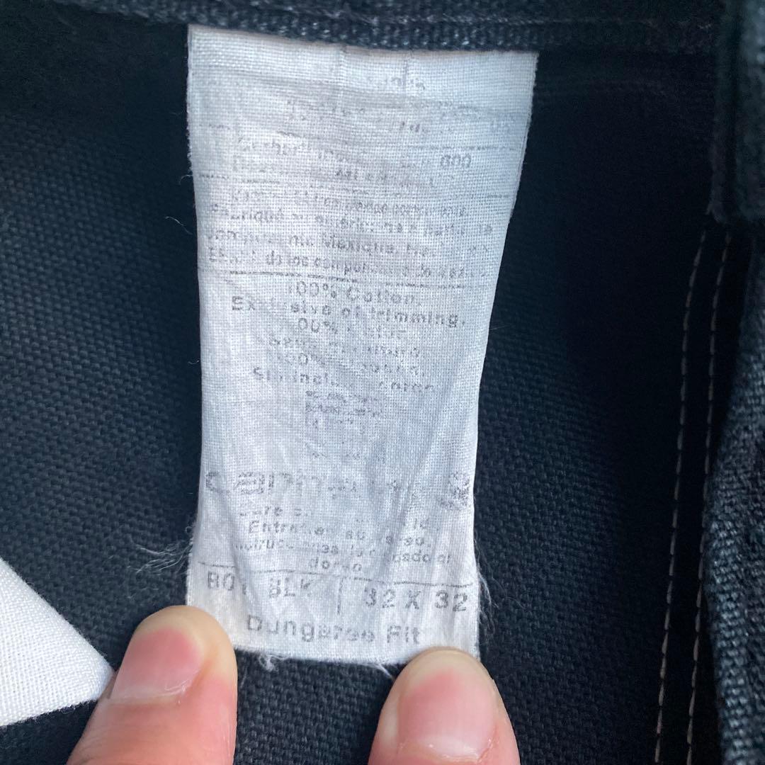 【USA製】カーハート ダブルニー W32 L32 ダンガリーフィット ブラック