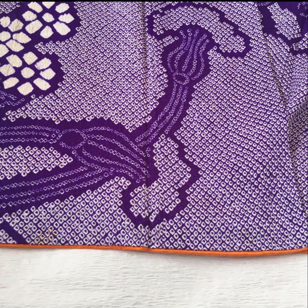 着物 総絞り振袖 花柄古典柄 紫 成人式