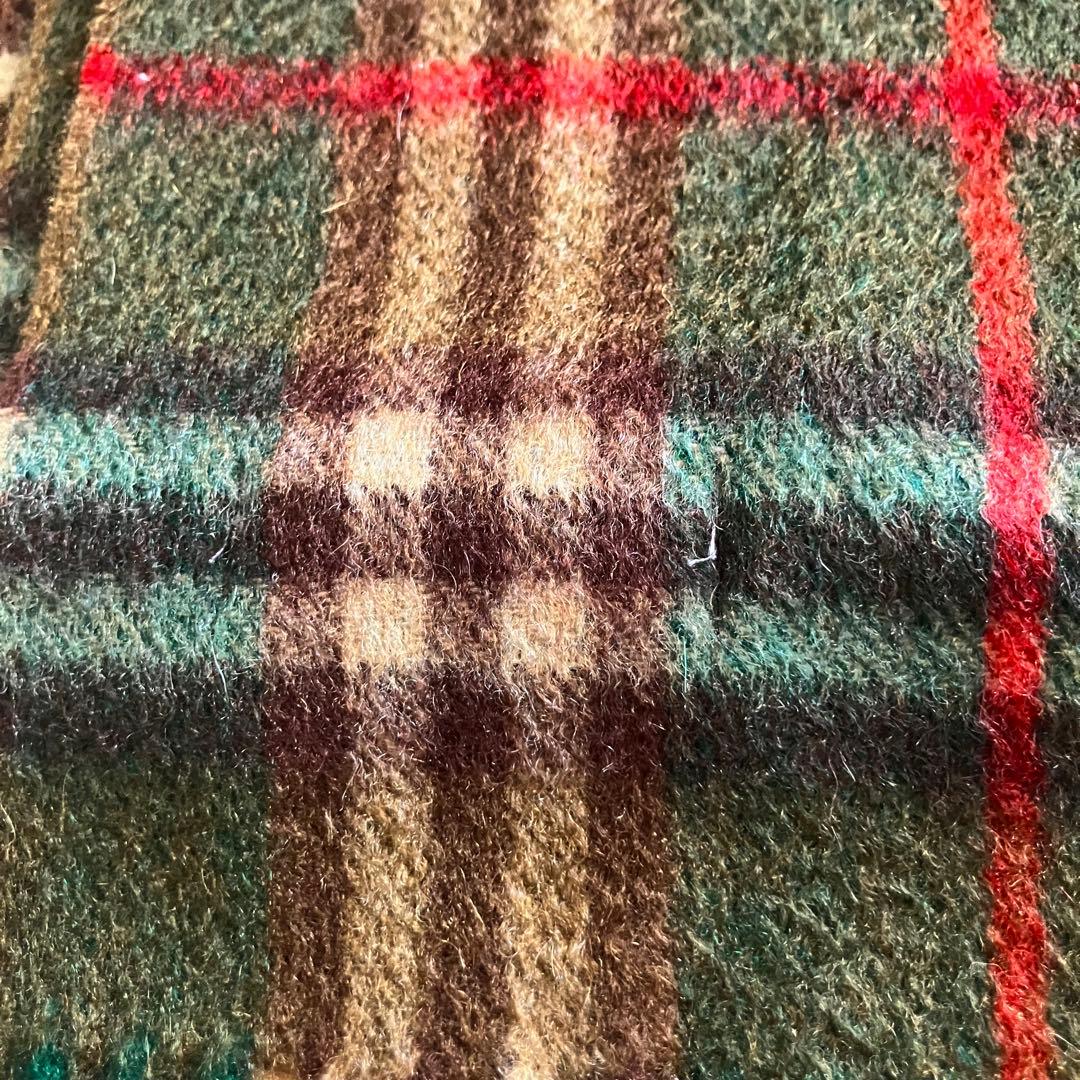 超美品✨バーバリーズ 英国製 80s〜90s カシミヤマフラー 緑 ノバチェック