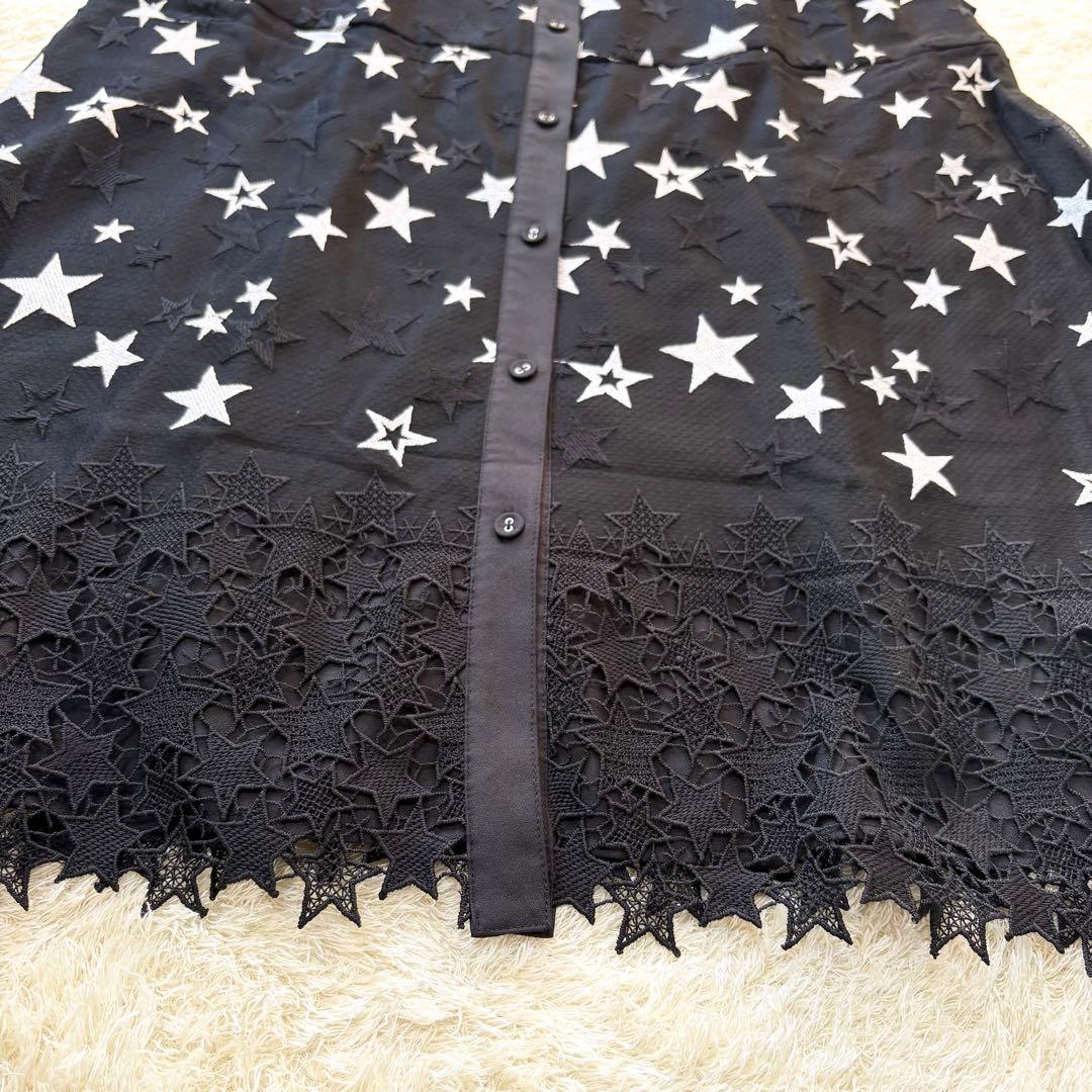 【美品】グレースコンチネンタル　ダイアグラム　ノースリーブワンピース　星柄　38