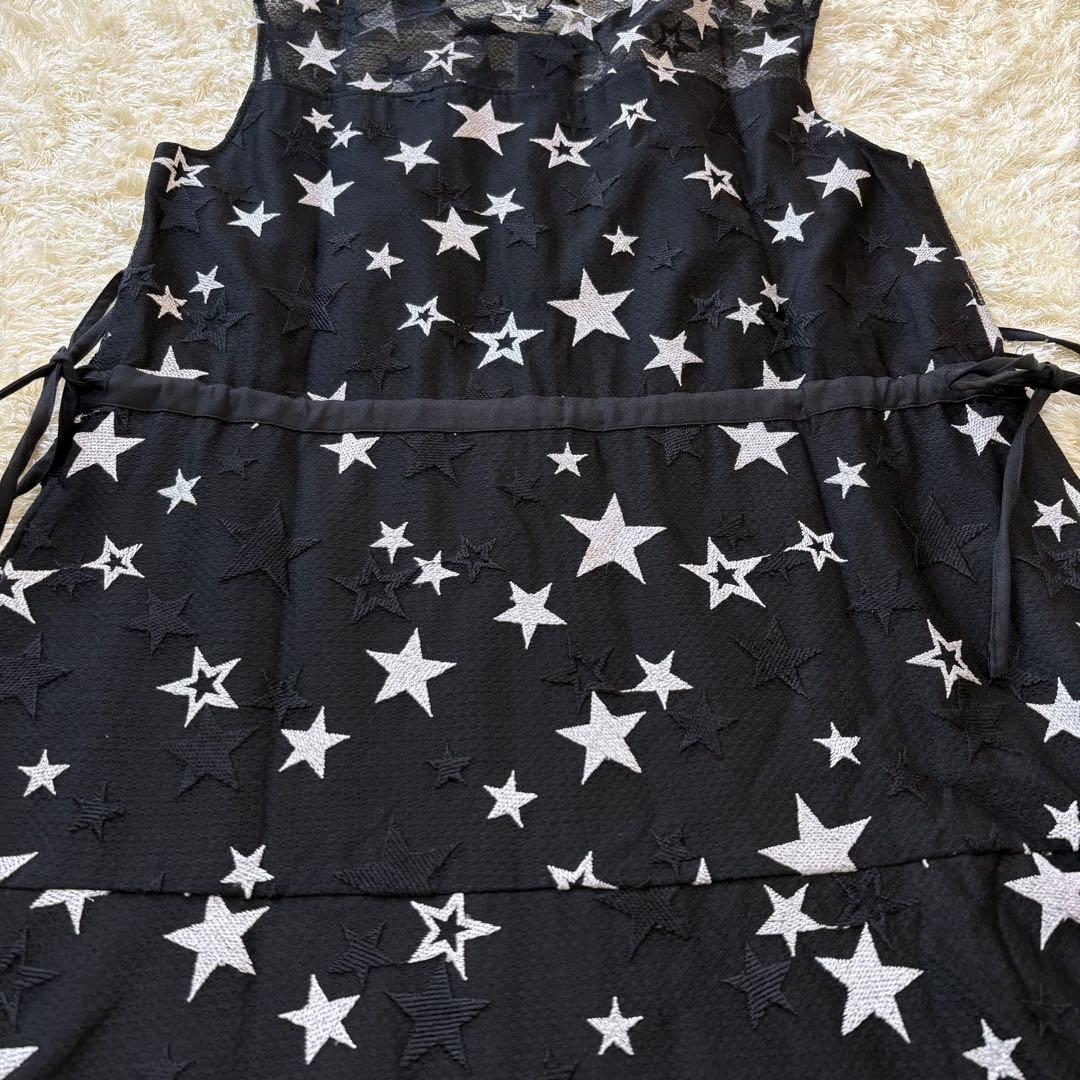 【美品】グレースコンチネンタル　ダイアグラム　ノースリーブワンピース　星柄　38