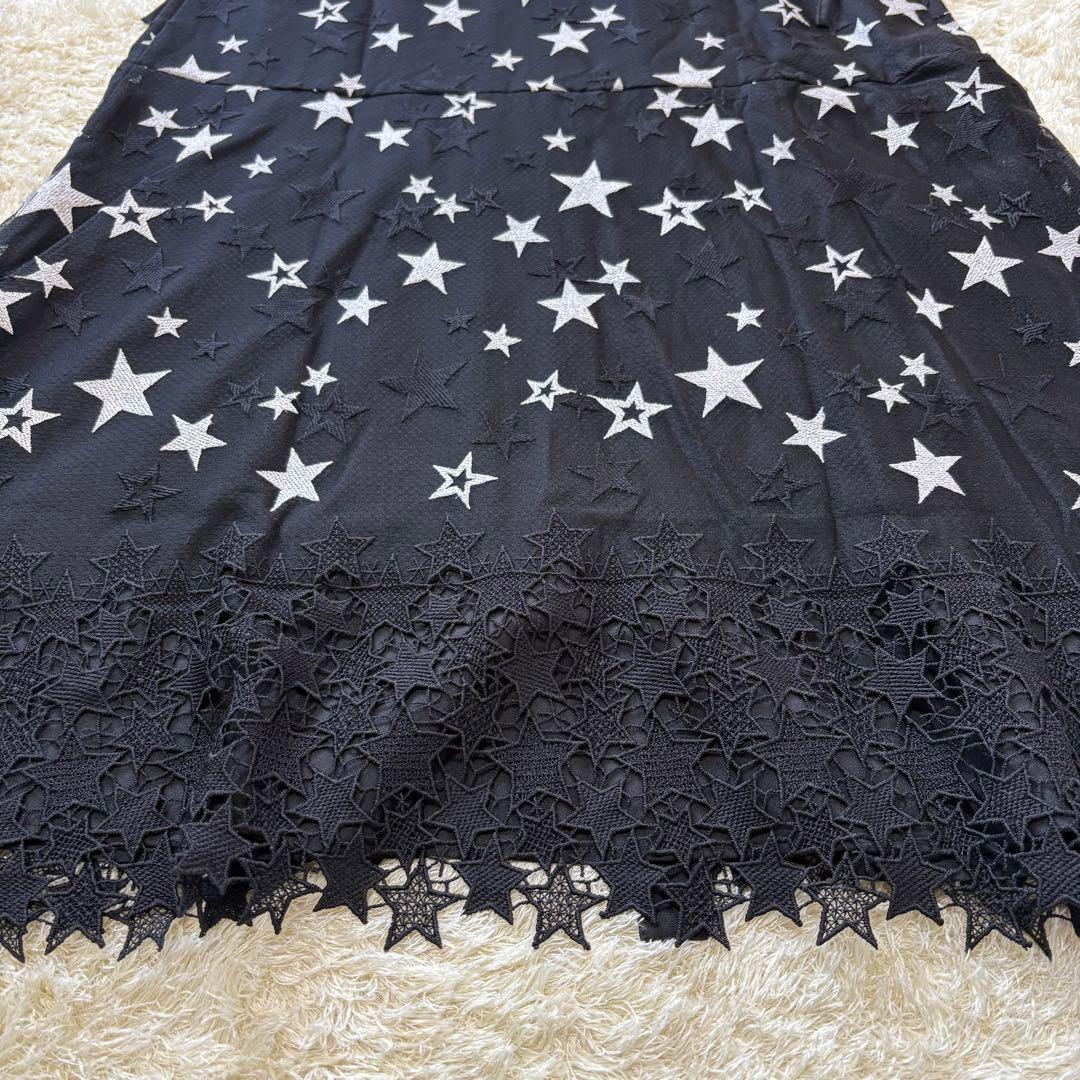 【美品】グレースコンチネンタル　ダイアグラム　ノースリーブワンピース　星柄　38