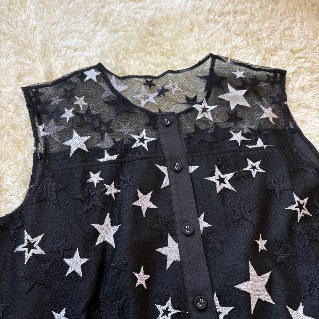 【美品】グレースコンチネンタル　ダイアグラム　ノースリーブワンピース　星柄　38