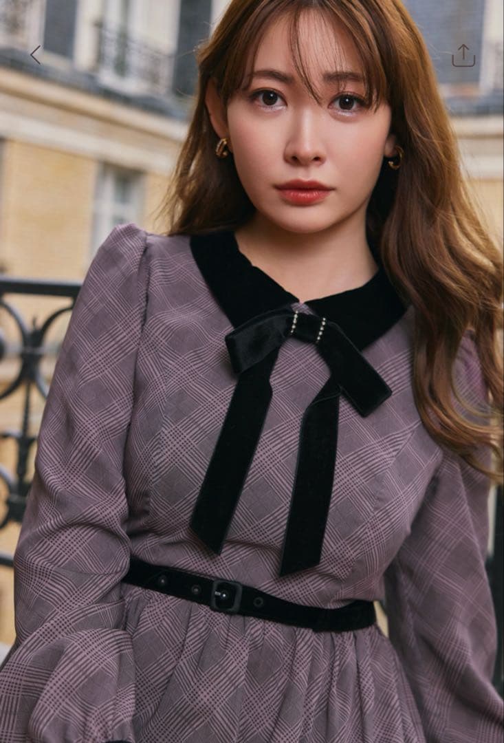 herlipto Bristol Plaid Ribbon Dress Mサイズ