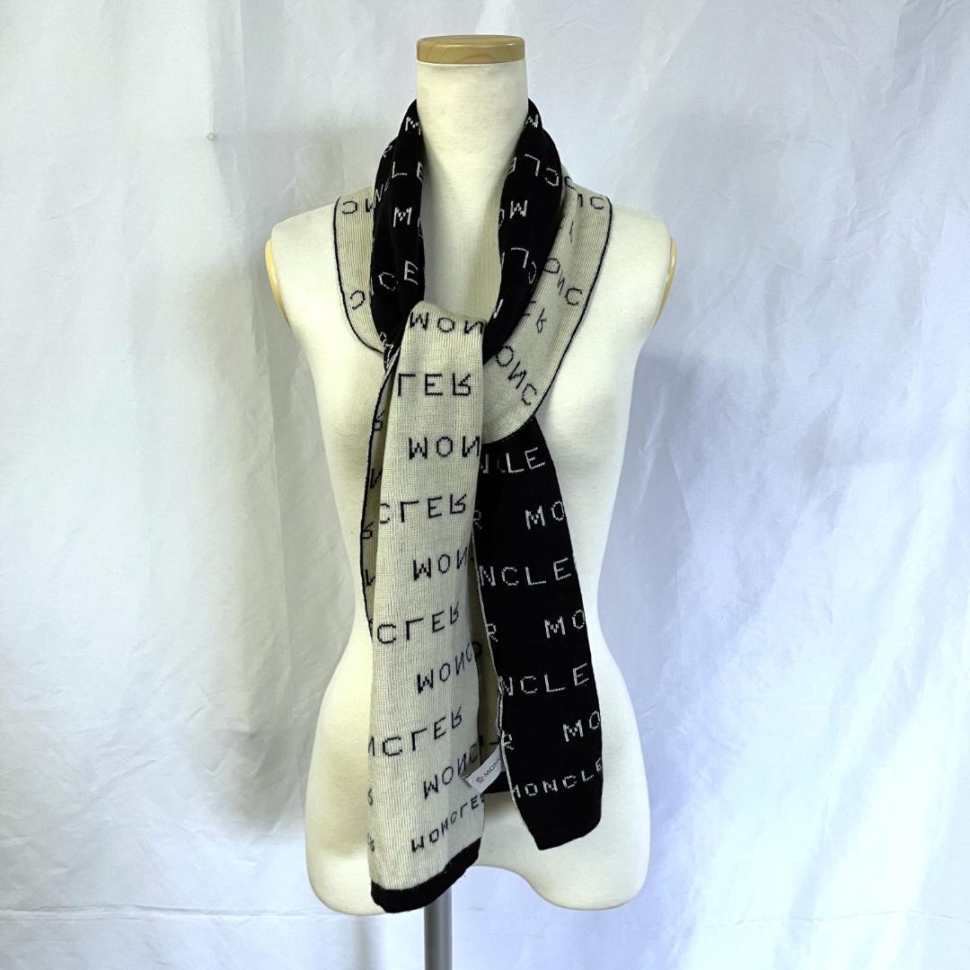 MONCLER モンクレール 総柄 PURE NEW WOOL マフラー