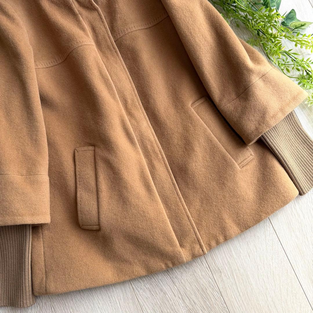 美品 INDIVI インディヴィ コクーン コート ブラウン L 40 ニット袖