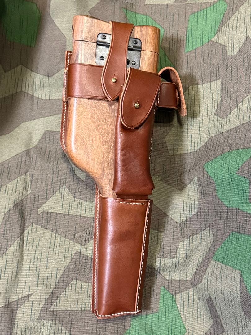 ★マルシン製品対応モーゼルM712、C96 木製ホルスター用ハーネス（レプリカ）