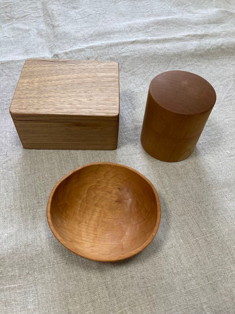 三谷龍二さんのバターケースと茶筒と 小さなお皿