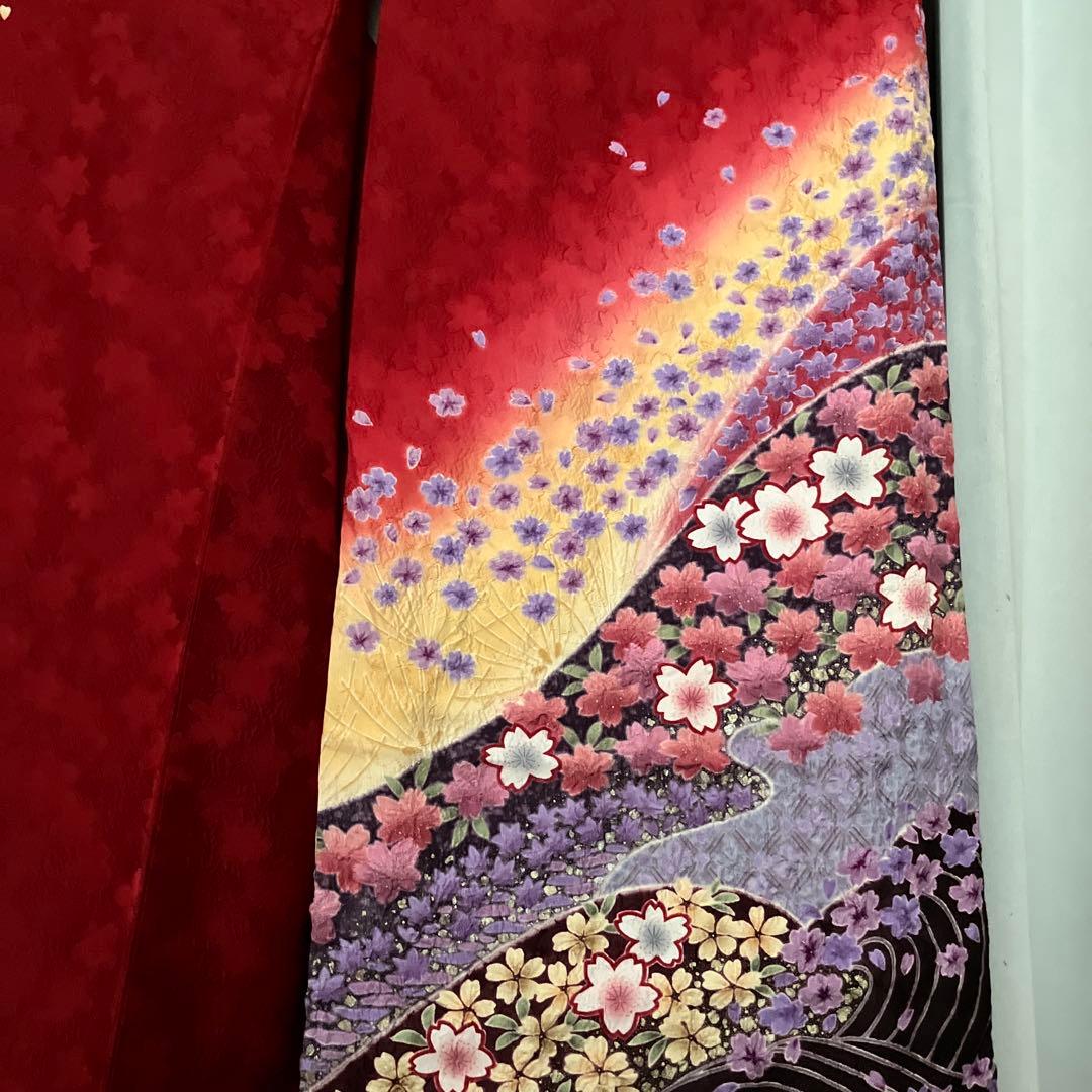 正絹振り袖着物.絞り　身丈160㎝