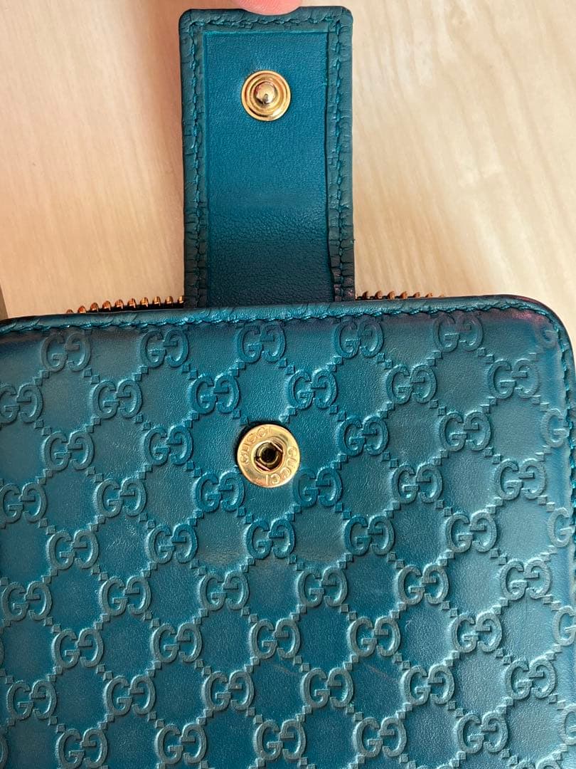 GUCCI GGパターン 二つ折り財布 緑