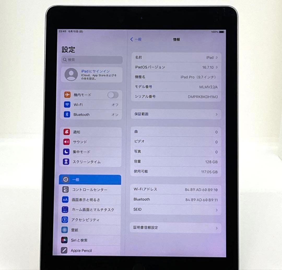 【カバー付き】iPad Pro 9.7インチ 128GB スペースグ レイ