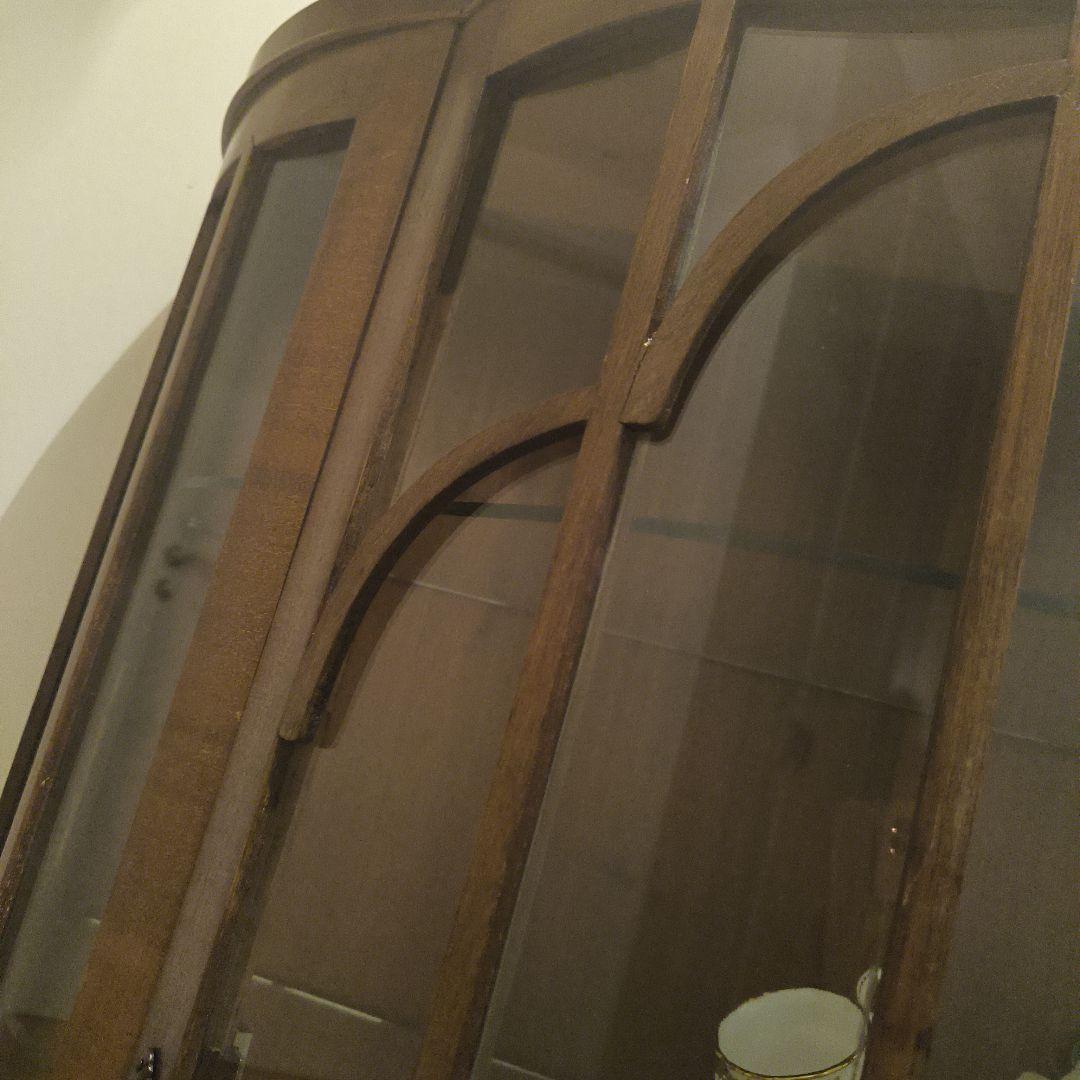 キャビネット　イギリス　アンティーク　デミルーン　ウォルナット