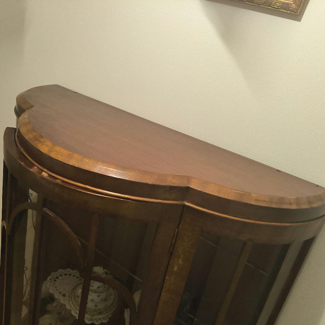 キャビネット　イギリス　アンティーク　デミルーン　ウォルナット