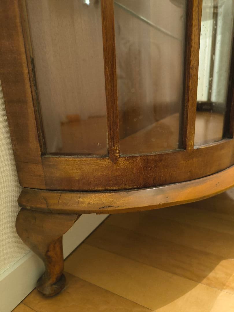 キャビネット　イギリス　アンティーク　デミルーン　ウォルナット