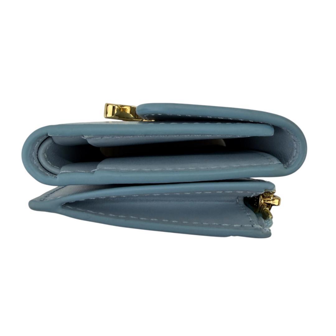 CELINE 三つ折り財布 スモール トリオンフ フラップ ウォレット ブルー
