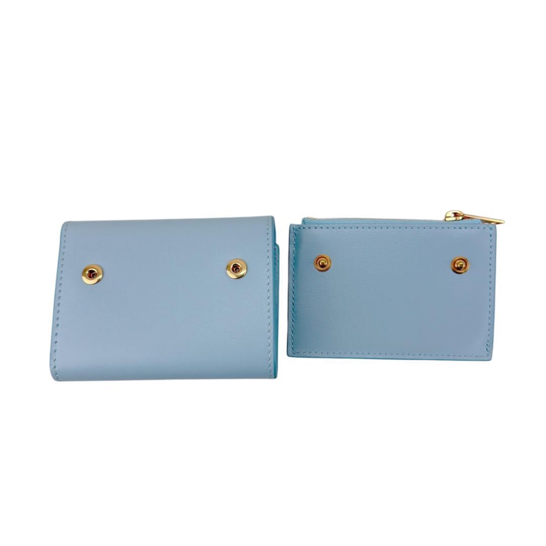 CELINE 三つ折り財布 スモール トリオンフ フラップ ウォレット ブルー