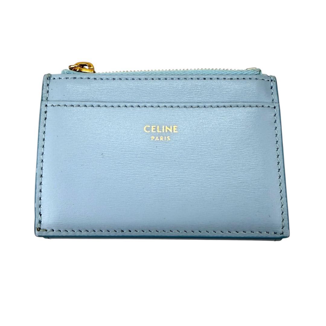 CELINE 三つ折り財布 スモール トリオンフ フラップ ウォレット ブルー