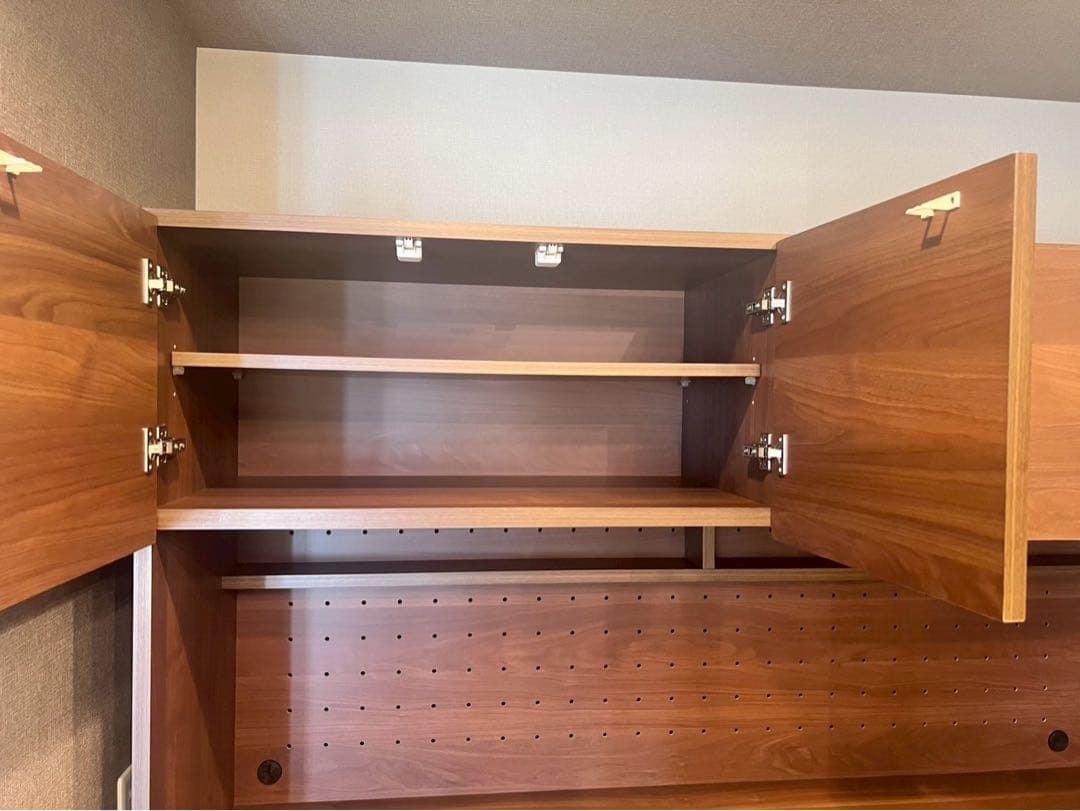 白いkotori　LOWYA キッチンボード 幅160cm ウォールナット