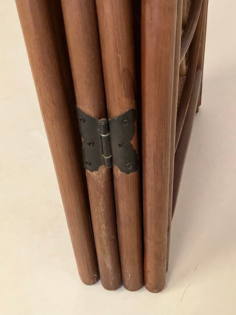 ブラウン籐家具パーテーション 4パネル