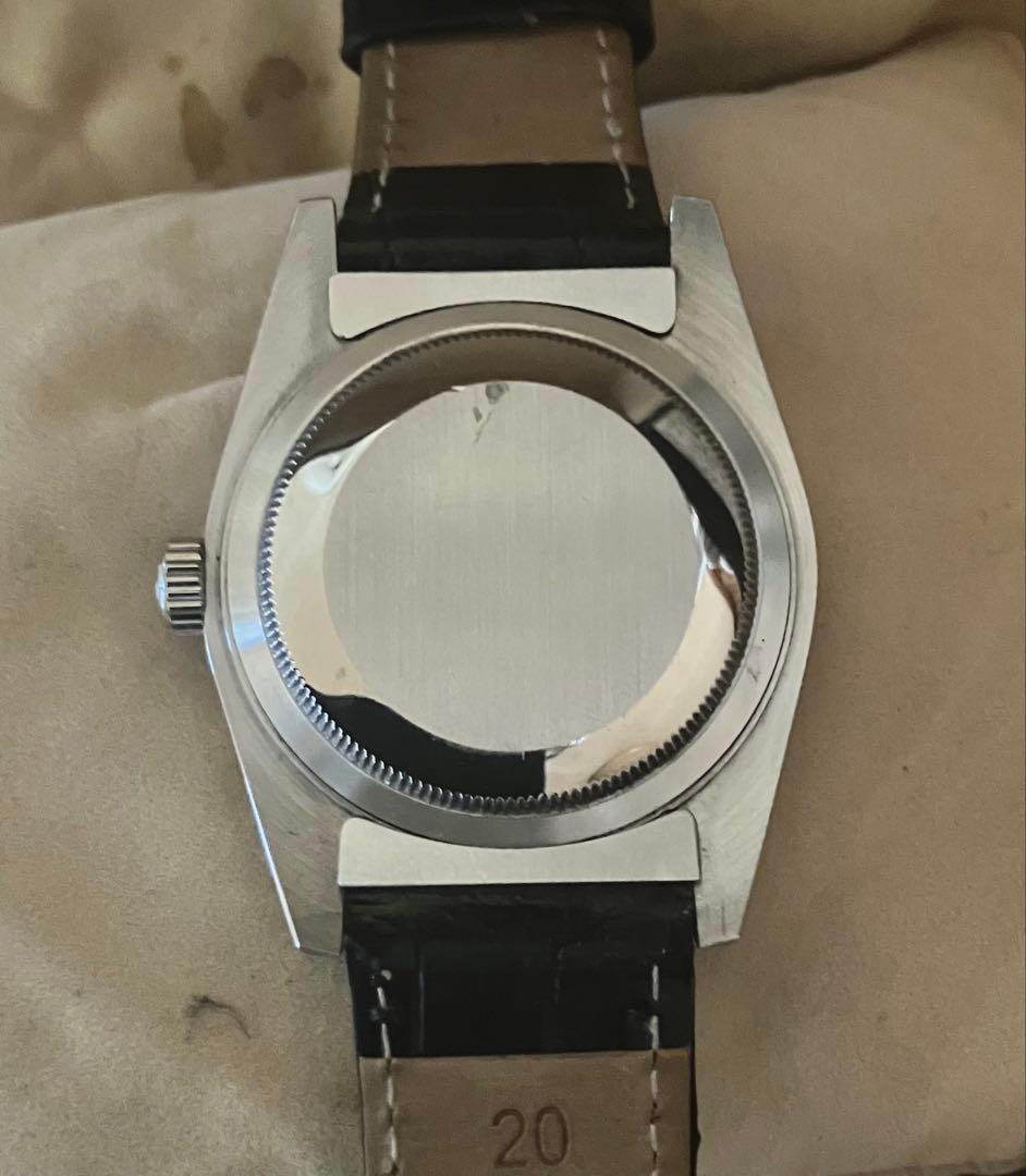 デイトジャスト交換用アリゲーターブラックレザー型押し