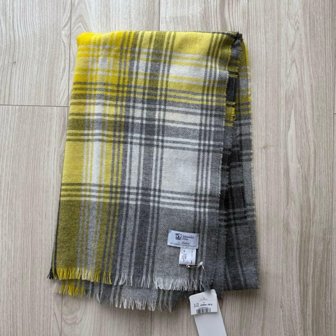 【新品】ジョンストンズ×レリアン カシミヤ100% 大判マフラー ストール 現行