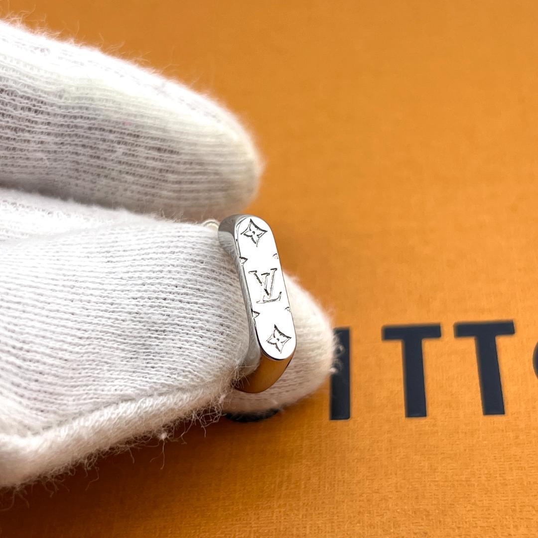 【極美品】ルイヴィトン ピアス モノグラム チェーン シルバー