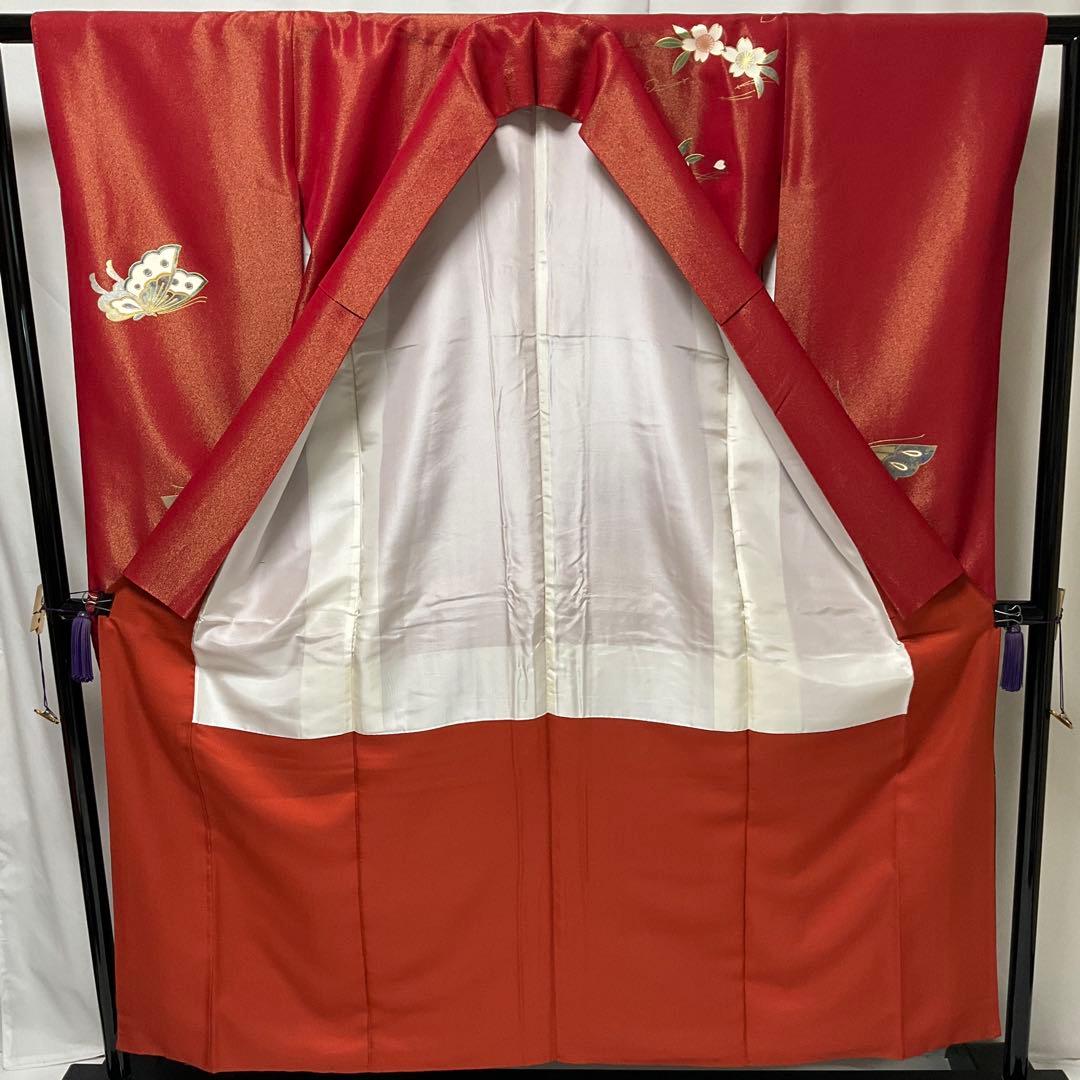 専用C983正絹　振袖　金通し　蝶々　金箔　着物