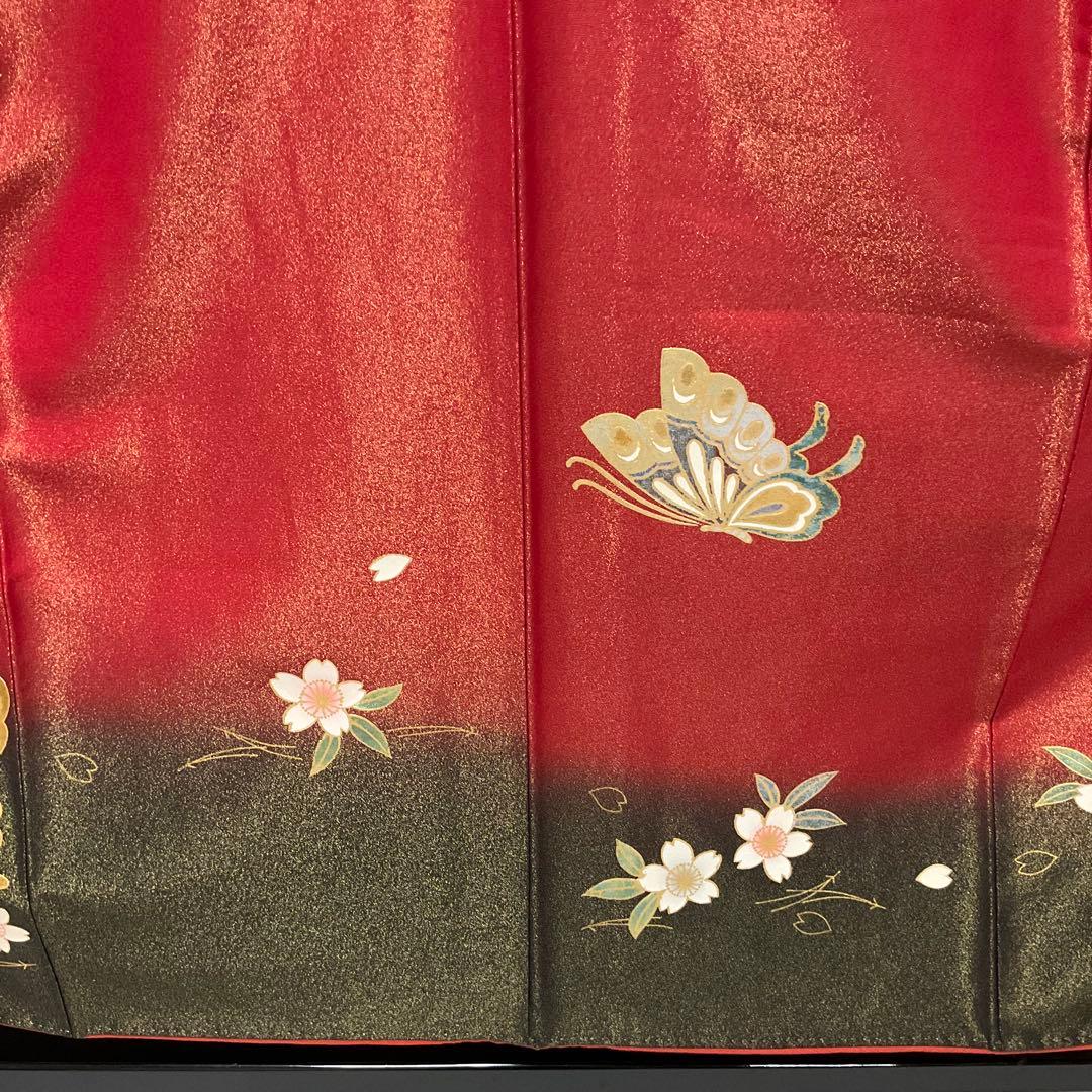 専用C983正絹　振袖　金通し　蝶々　金箔　着物