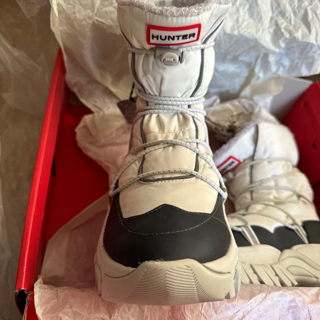 新品 HUNTER スノーブーツ ホワイト 23