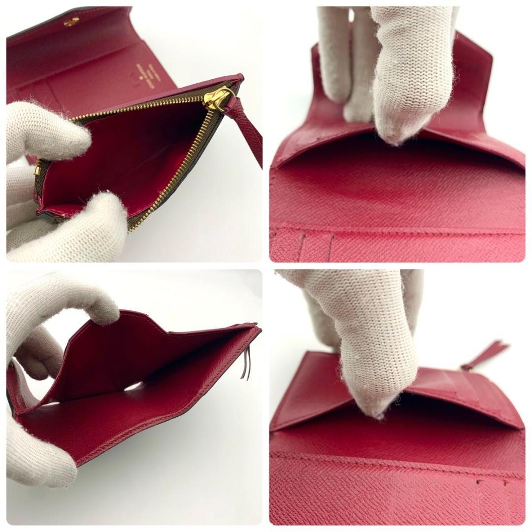 美品 ルイヴィトン ポルトフォイユヴィクトリーヌ 財布 コンパクト フューシャ