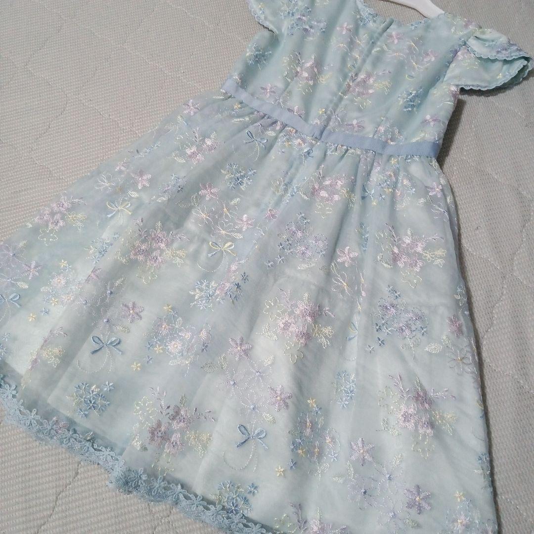 メゾピアノ　ワンピース　ジャケット　mezzo piano　入学式　120 水色